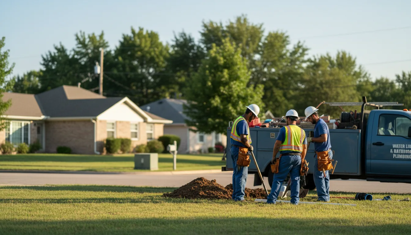 Residential water line and bathroom plumbing service in Apple Springs, TX